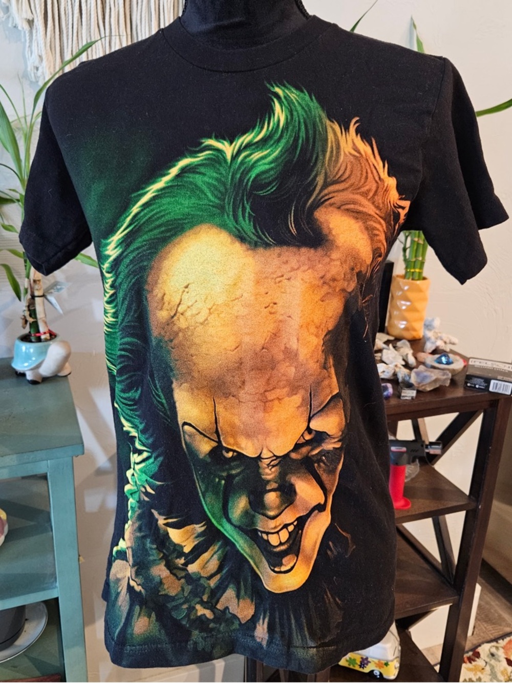 Graphic Horror IT Chapter 2 Short Sleeve Tee - Black with Green & Yellow Artwork